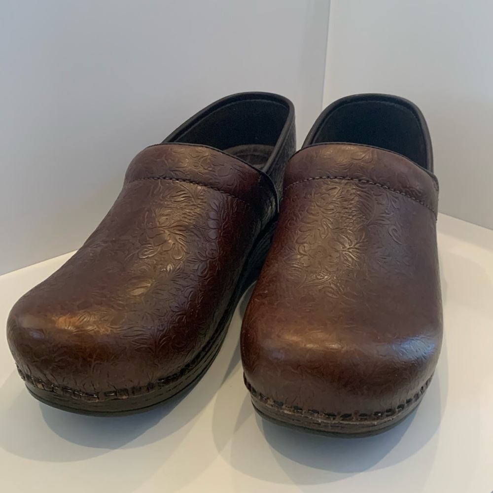 Dansko XP Tooled leather clogs
